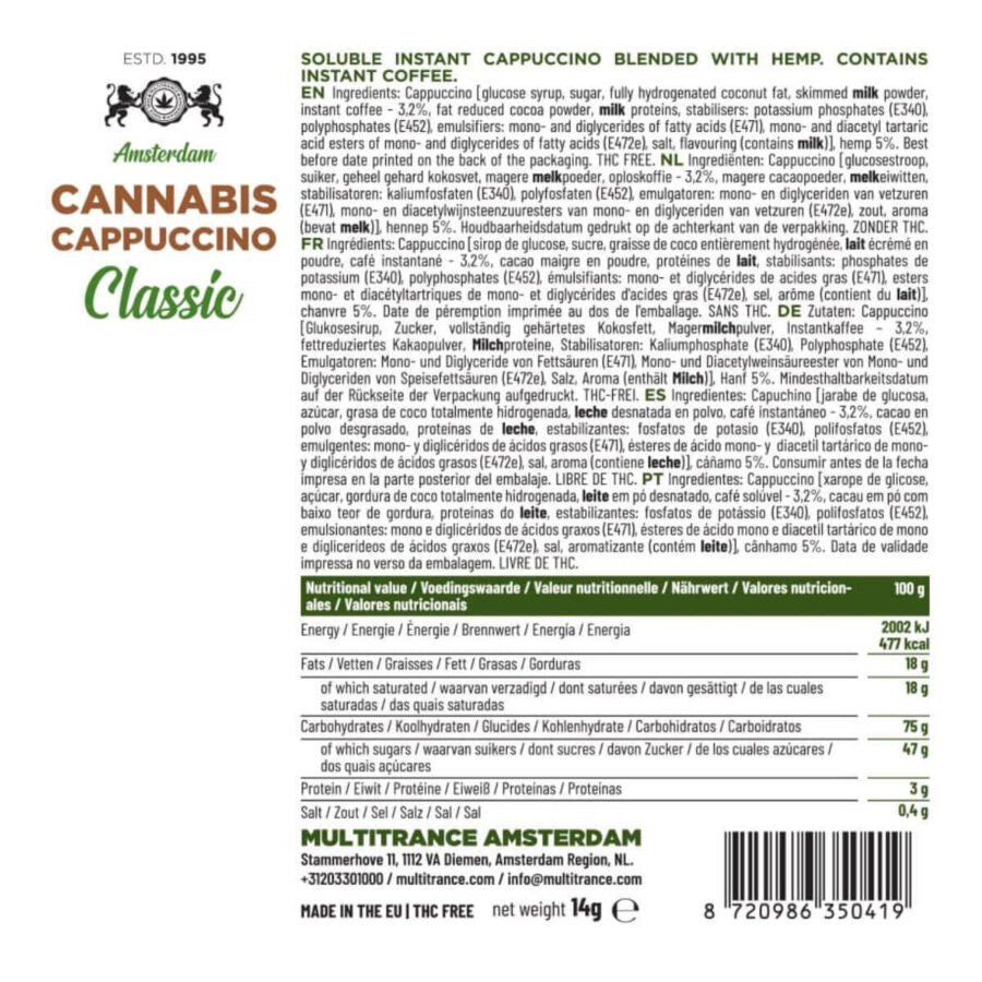 Astra Hemp Cannabis Instant Cappuccino