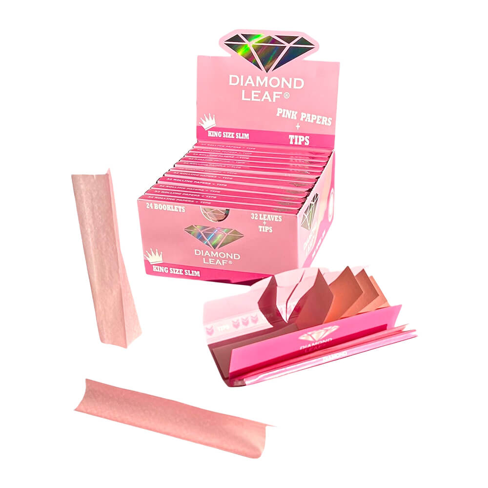 Mortalhas Rosa Diamond King Size Slim + Tips