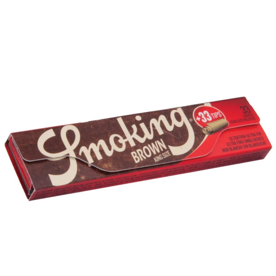 Smoking Brown King Size Slim Rolling Papers + Tips