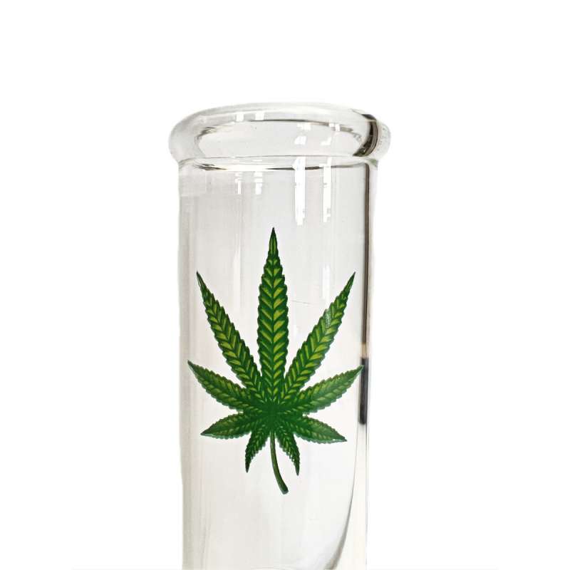 Bong de Vidro Folha Cannabis 19,5 cm