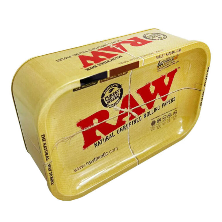RAW Munchies Box | Tabuleiro em Metal com Caixa de Arrumação 17 × 28 × 9 cm | Portuguese Clouds