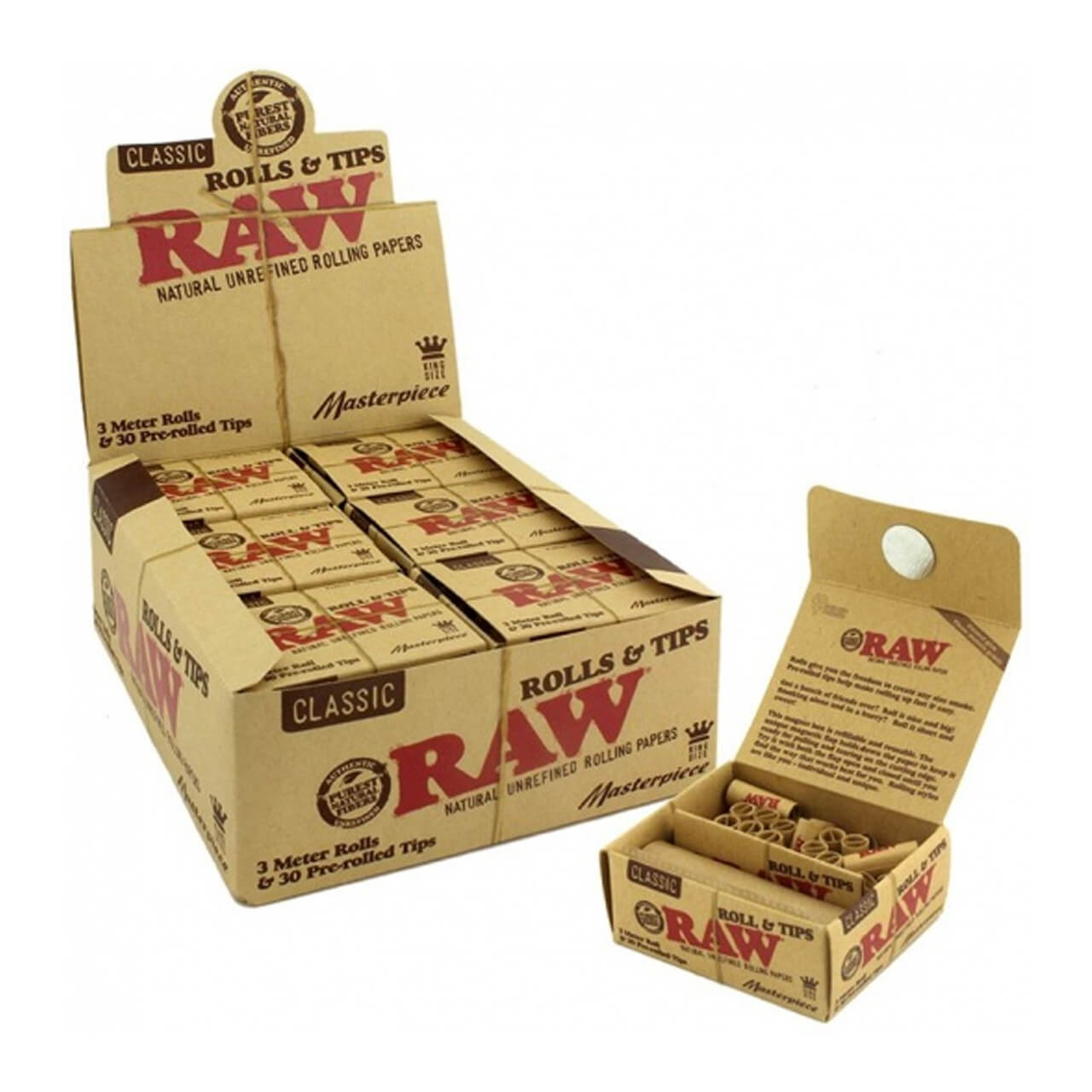 Mortalhas de Rolo Raw 3 metros c/filtros pre-enrolados