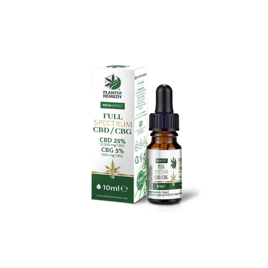 Óleo de Cânhamo Full Spectrum 25% CBD 5% CBG 10ml | Plant of Remedy