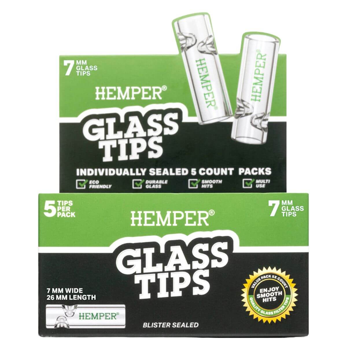 Hemper Filtros de Vidro 7 mm – Embalagem de 5 Unidades