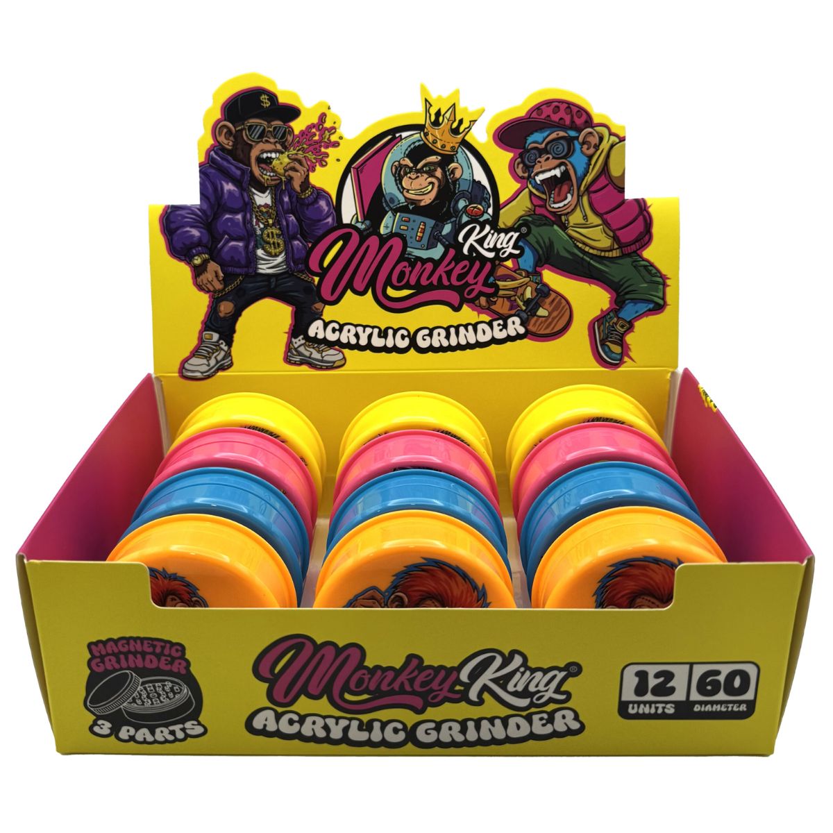 Monkey King Grinder de Plástico 3 partes 60mm