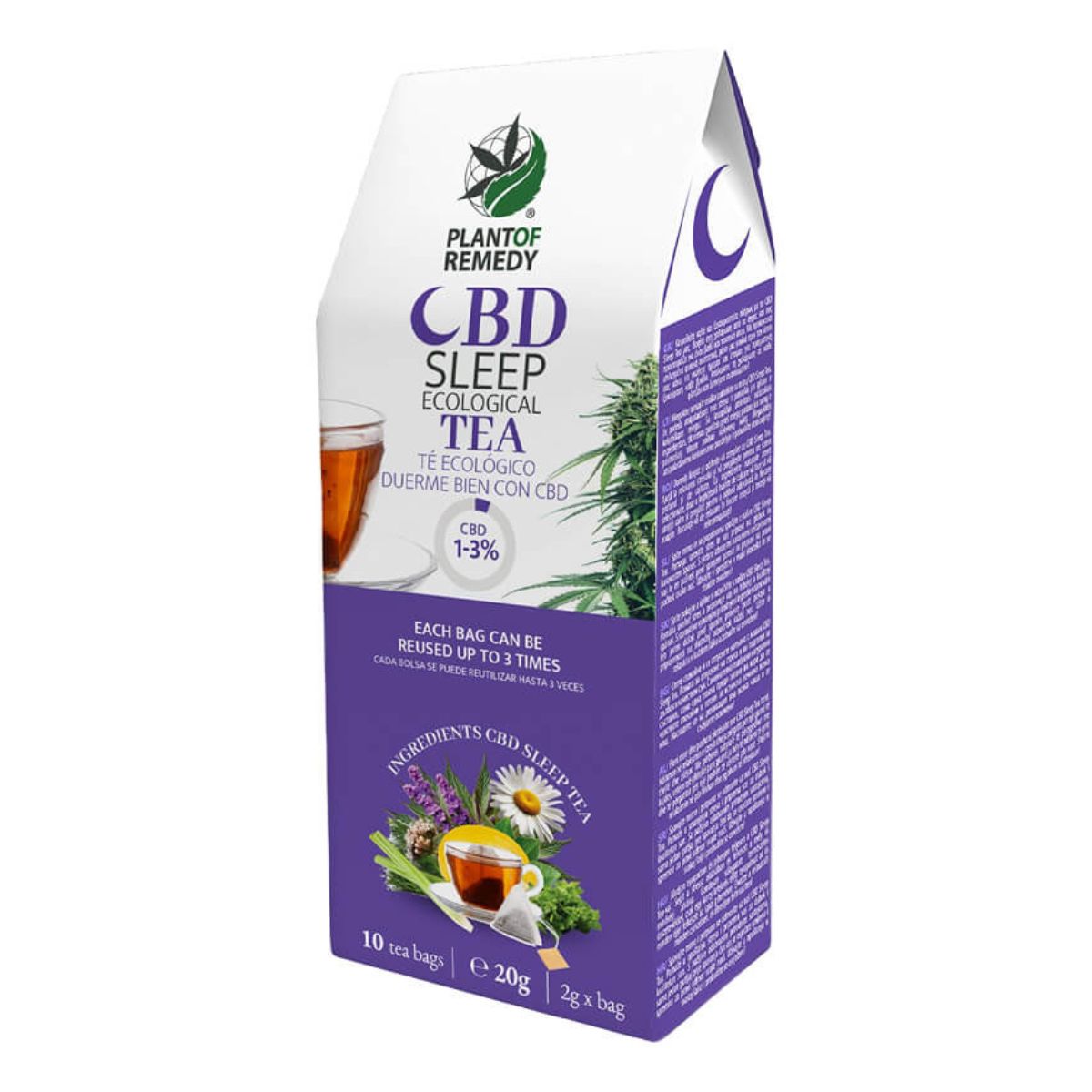 Plant of Remedy Chá Biológico de CBD para Dormir (1–3% CBD, 20 g)