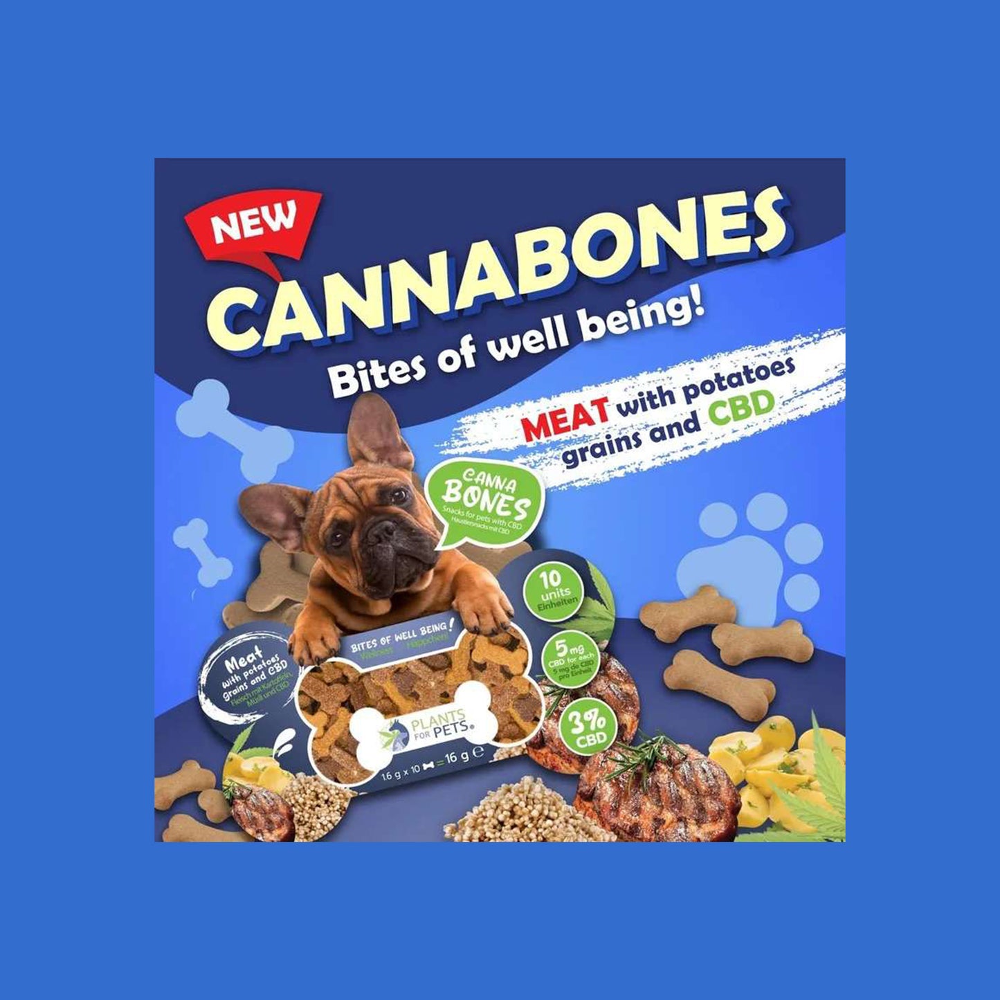 CANNABONES PARA ANIMAIS DE ESTIMAÇÃO 3% CBD | PLANTS FOR PETS