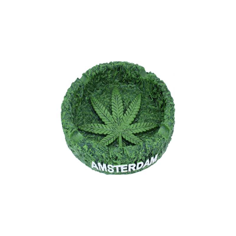 Cinzeiro de Resina Verde Amsterdam – Folha Verde 13 cm