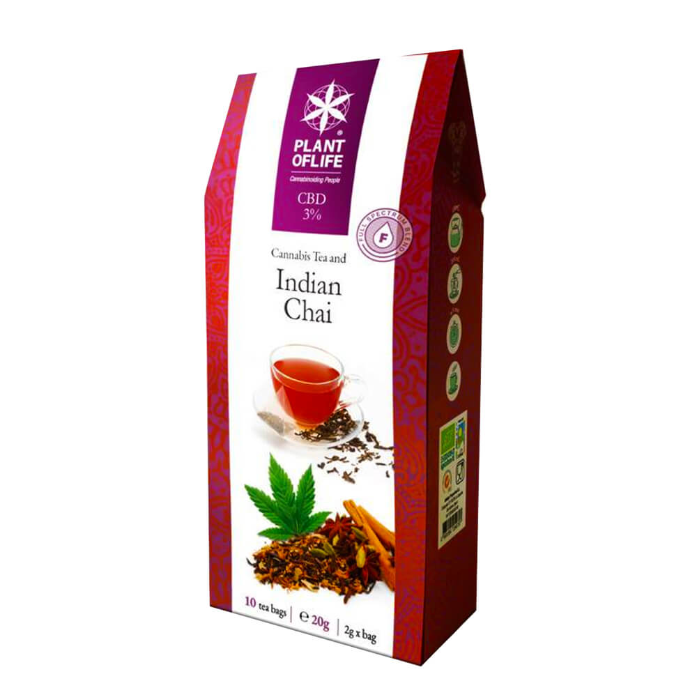 Plant of Life Chá de Infusão Indian Chai com 3% de CBD (10 saquetas)