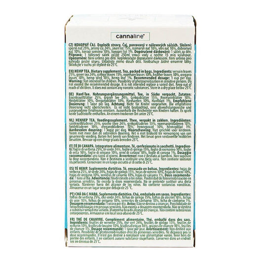 Cannaline Chá de Cânhamo com CBD para Memória e Concentração 30 g (20 saquetas)