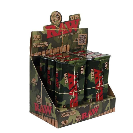 Caixa Raw Camuflagem de 100 Filtros Prerolados