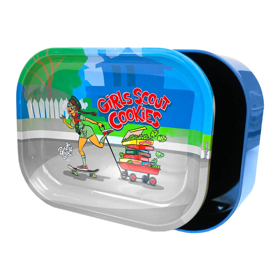 Best Buds Tin Box Rolling Tray with Storage