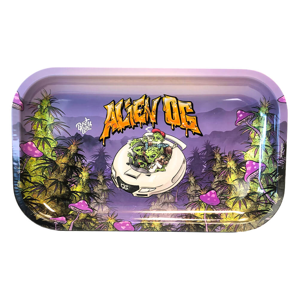 Best Buds Tin Box Rolling Tray with Storage