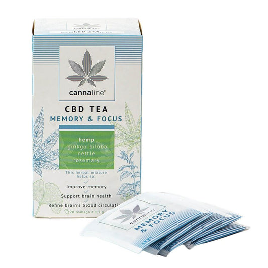 Cannaline Chá de Cânhamo com CBD para Memória e Concentração 30 g (20 saquetas)