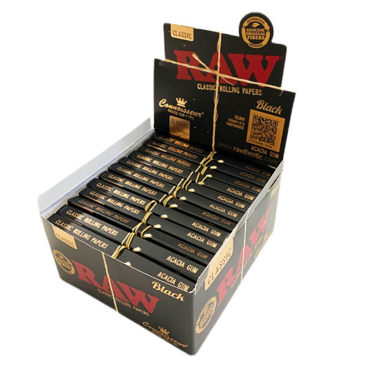 RAW Connoisseur King Size Mortalhas com Filtros – Black