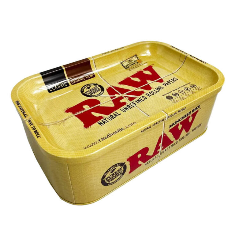RAW Munchies Box | Tabuleiro em Metal com Caixa de Arrumação 17 × 28 × 9 cm | Portuguese Clouds
